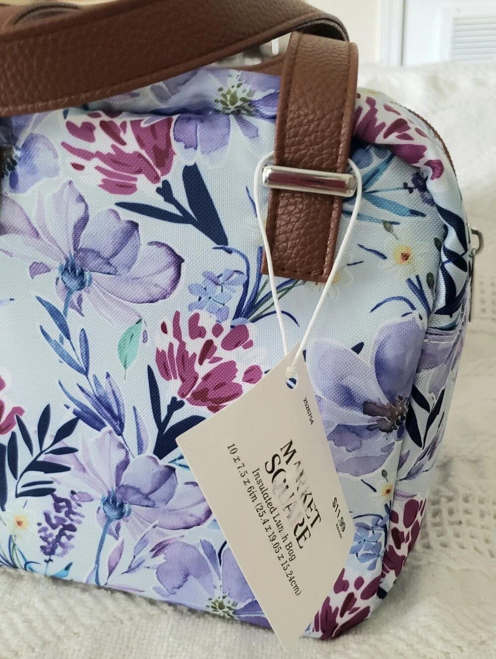 Floral Lunch Tote Bag. Insulated